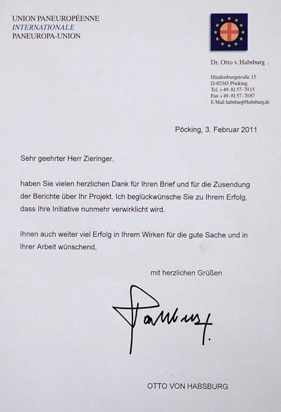 Letter from Otto von Habsburg